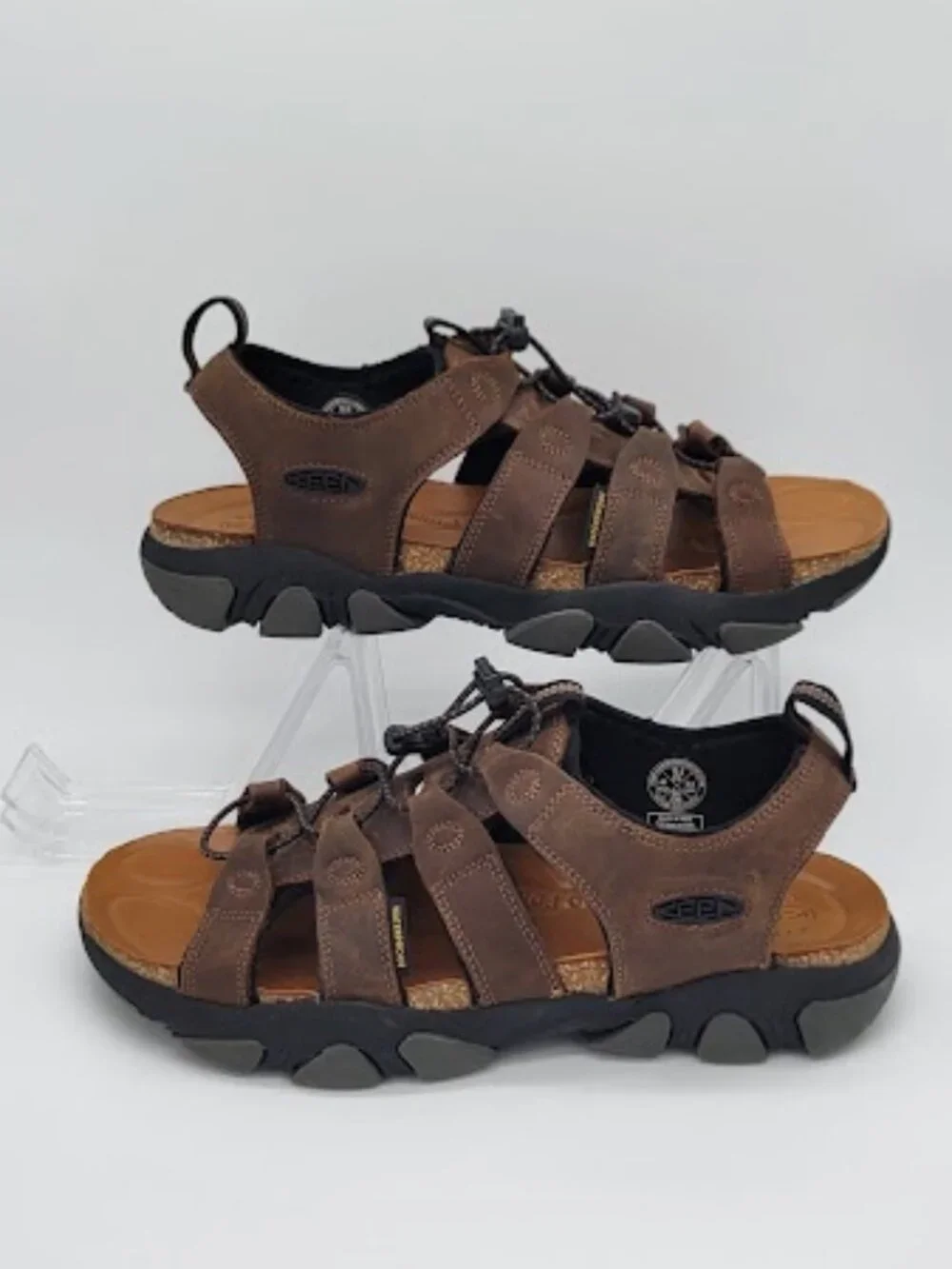 KEEN Men’s Daytona II Brown Leather open-Toe Outdoor Sandals Size 12 NWOB